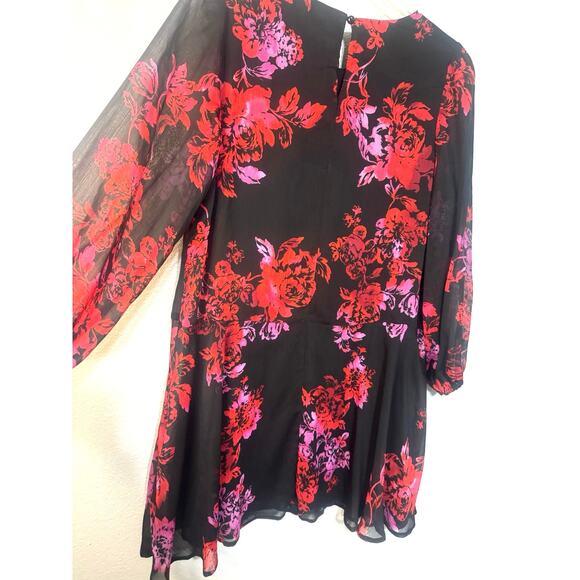 Harper 241 Floral Dress Black Red Large Womens Cocktail Party Cruise Church Chic - Picture 7 of 9